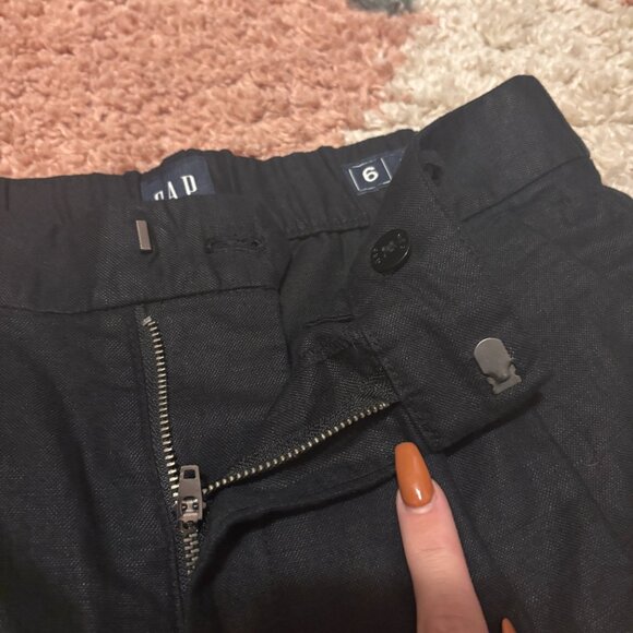 Gap 365 High Rise Linen Blend Wide-Leg Trousers Black, Women's Size 6 - Picture 7 of 10